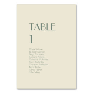 Autumn Boho Deco Cream Table Number Guests