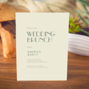 Autumn Boho Deco   Cream Wedding Brunch Invitation