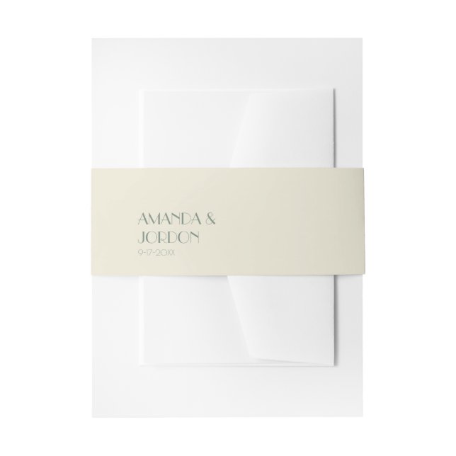 Autumn Boho Deco | Cream Wedding Invitation Belly Band (Front Example)