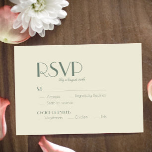 Autumn Boho Deco   Cream Wedding Meal Choice RSVP Card