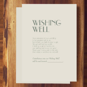 Autumn Boho Deco   Cream Wedding Wishing Well Enclosure Card