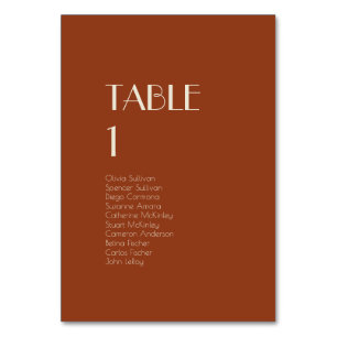 Autumn Boho Deco   Rust Table Number Guests