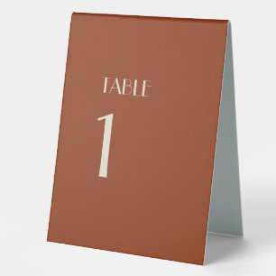 Autumn Boho Deco Rust Table Number Tent Sign