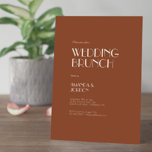 Autumn Boho Deco   Rust Wedding Brunch Invitation