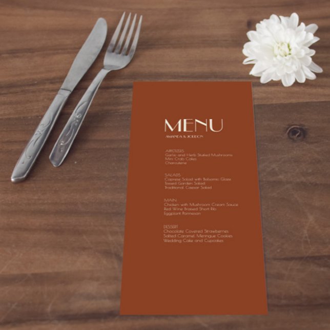 Autumn Boho Deco | Rust Wedding Menu (Creator Uploaded)
