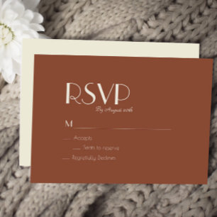 Autumn Boho Deco Rust Wedding RSVP Card