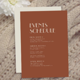 Autumn Boho Deco   Rust Wedding Schedule Enclosure Card