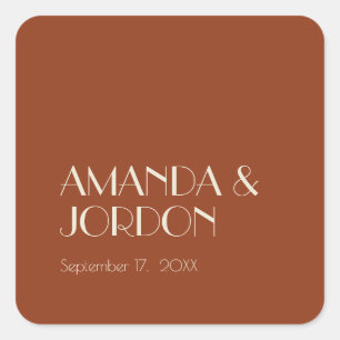 Autumn Boho Deco   Rust Wedding Seal Sticker