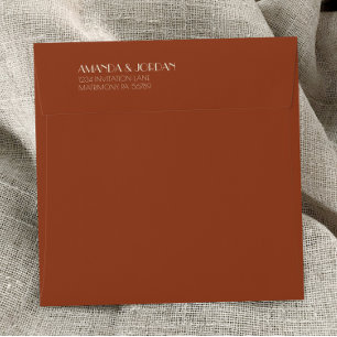 Autumn Boho Deco Rust Wedding Square Envelope