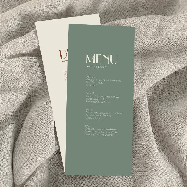 Autumn Boho Deco | Sage Green dinner drink menu (Creator Uploaded)