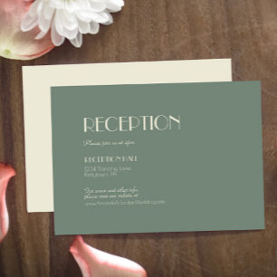 Autumn Boho Deco   Sage Green Reception Details Enclosure Card