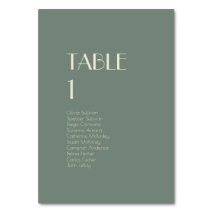 Autumn Boho Deco Sage Green Table Number Guests