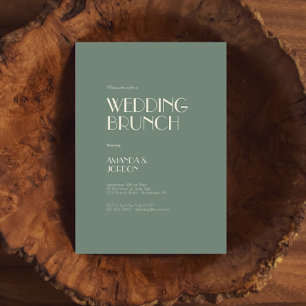 Autumn Boho Deco   Sage Green Wedding Brunch Invitation