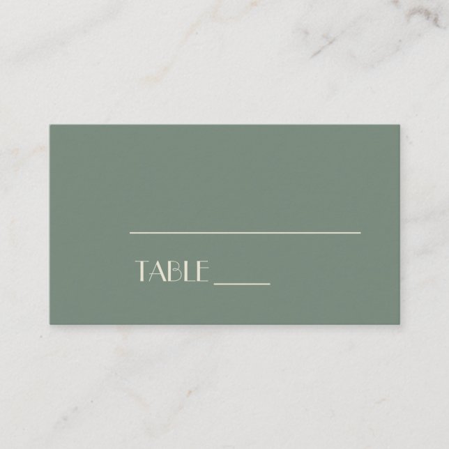 Autumn Boho Deco | Sage Green Wedding Place Card (Front)