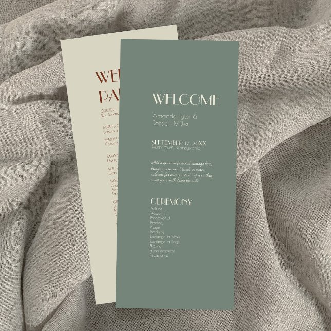 Autumn Boho Deco | Sage Green Wedding Program (Creator Uploaded)