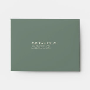 Autumn Boho Deco   Sage Green Wedding RSVP Envelope