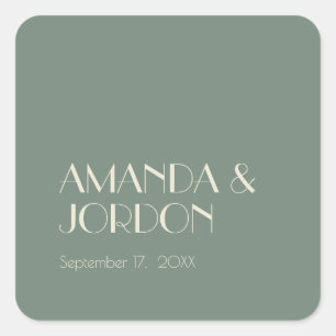 Autumn Boho Deco   Sage Green Wedding Seal Sticker