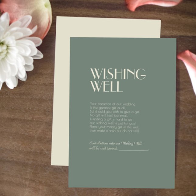 Autumn Boho Deco | Sage Green Wedding Wishing Well Enclosure Card (Creator Uploaded)