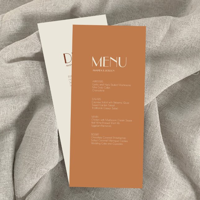 Autumn Boho Deco | Terracotta dinner drink menu (Creator Uploaded)