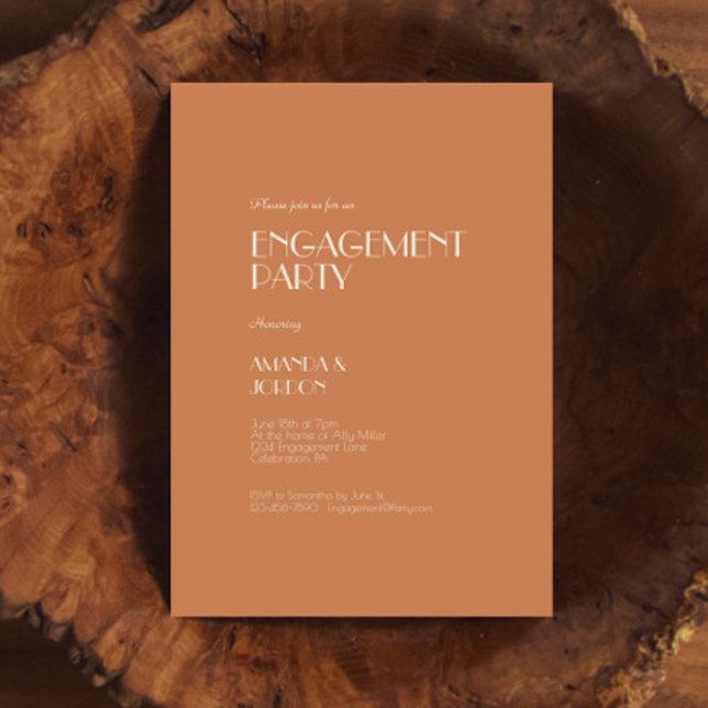 Autumn Boho Deco | Terracotta Engagement Party Invitation (Creator Uploaded)