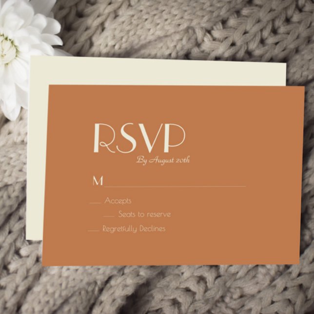 Autumn Boho Deco | Terracotta Wedding Meal Choice RSVP Card (Creator Uploaded)