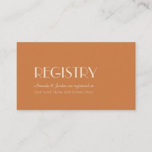 Autumn Boho Deco   Terracotta Wedding Registry Enclosure Card