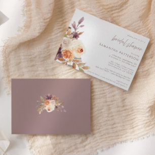Autumn Boho Floral Bridal Shower Invitation