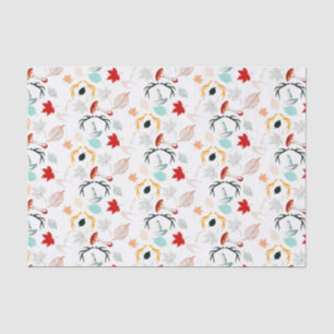 Autumn Boho Leaves Fall Forest Watercolor Tissue Paper