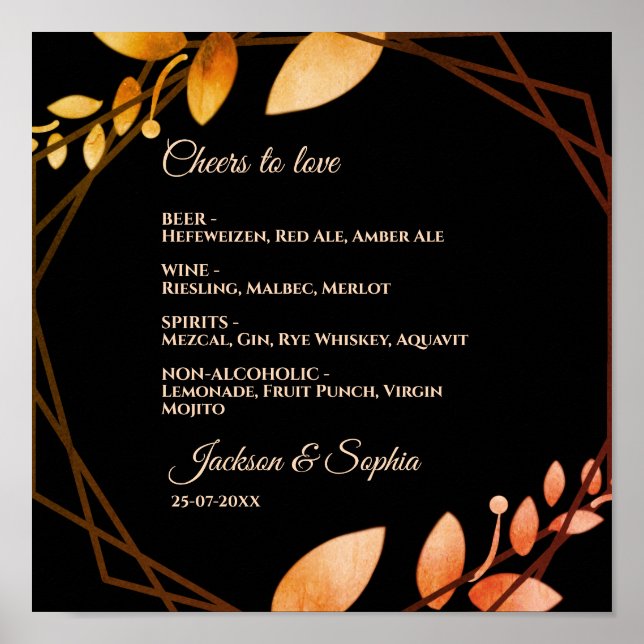 Autumn boho Modern Simple botanical elegant Poster (Front)