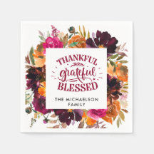 Autumn Boho Personalised Floral Thanksgiving