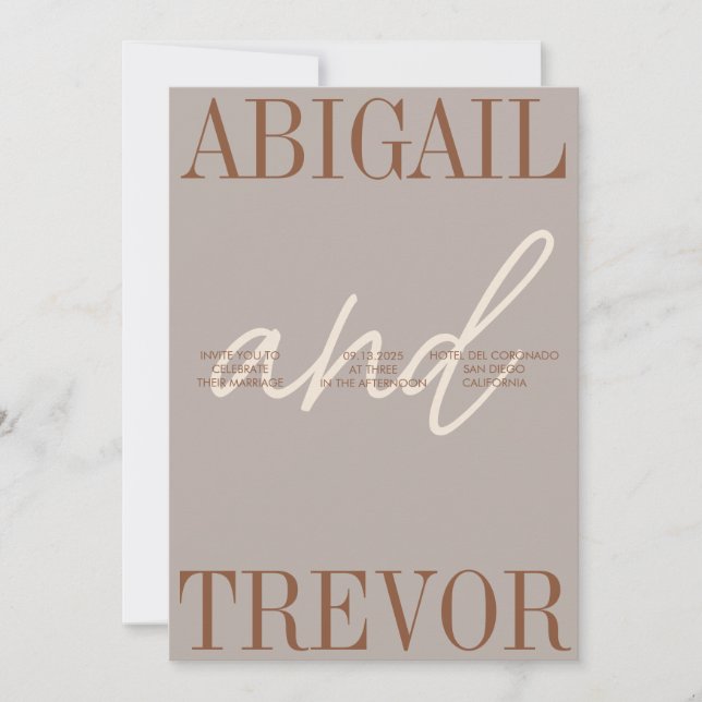 Autumn Bold and Retro Wedding Invitation (Front)
