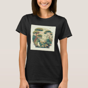 Autumn Bonsai Trees Garden Shrine Pond Japanese Sw T-Shirt