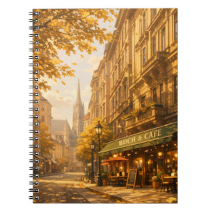Autumn Book & Café Street Cozy European Alley 