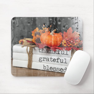 Autumn Books in Rainy window Mouse Pad