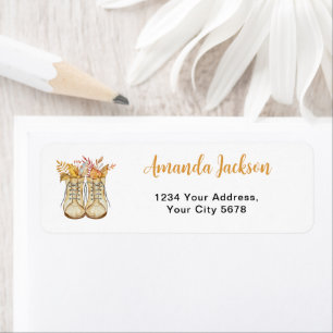 Autumn Boots Baby Shower Return Address Label