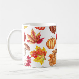 Autumn Botanic Seamless: Floral Elegance. Coffee Mug