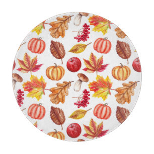 Autumn Botanic Seamless: Floral Elegance. Cutting Board