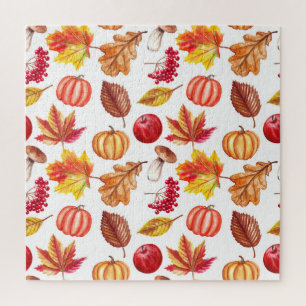 Autumn Botanic Seamless: Floral Elegance. Jigsaw Puzzle
