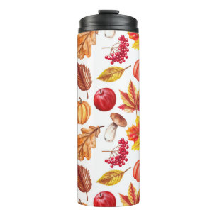 Autumn Botanic Seamless: Floral Elegance. Thermal Tumbler