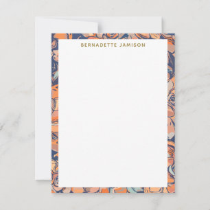 Autumn Botanical Earthy Navy Border Personalised Card