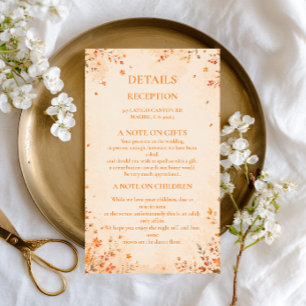 Autumn Botanical Elegant Rustic Enclosure Card