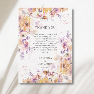 Autumn Botanical Floral Garden Thank You Card