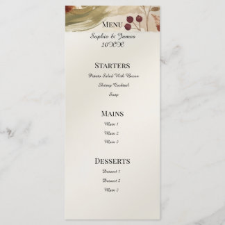 Autumn Botanical Floral Wedding Menu