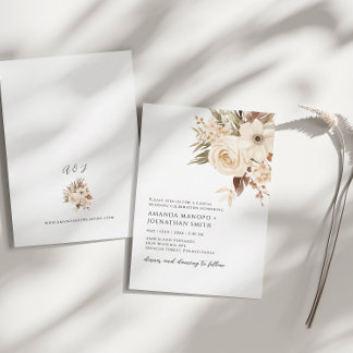 Autumn Botanical Garden Watercolor Wedding Invitation