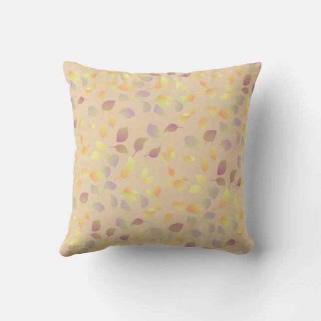 Autumn Botanical Leaves Cushion (Back)