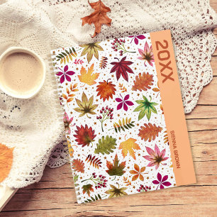 Autumn Botanical Rustic Fall Leaves Name Planner