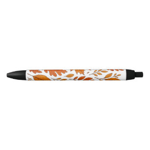 Autumn Botanical – Vintage Fall Leaves Black Ink Pen