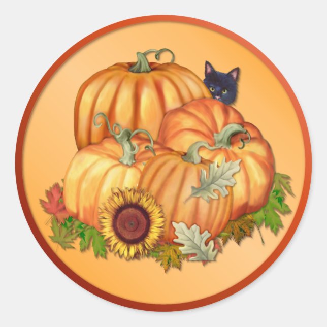 Autumn Bounty Classic Round Sticker (Front)