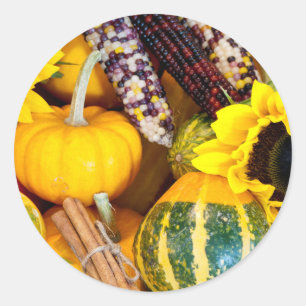 Autumn Bounty Classic Round Sticker