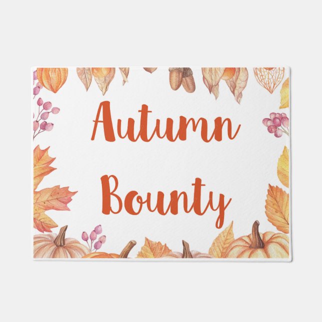 Autumn Bounty Doormat Home Decor Fall Harvest  (Front)